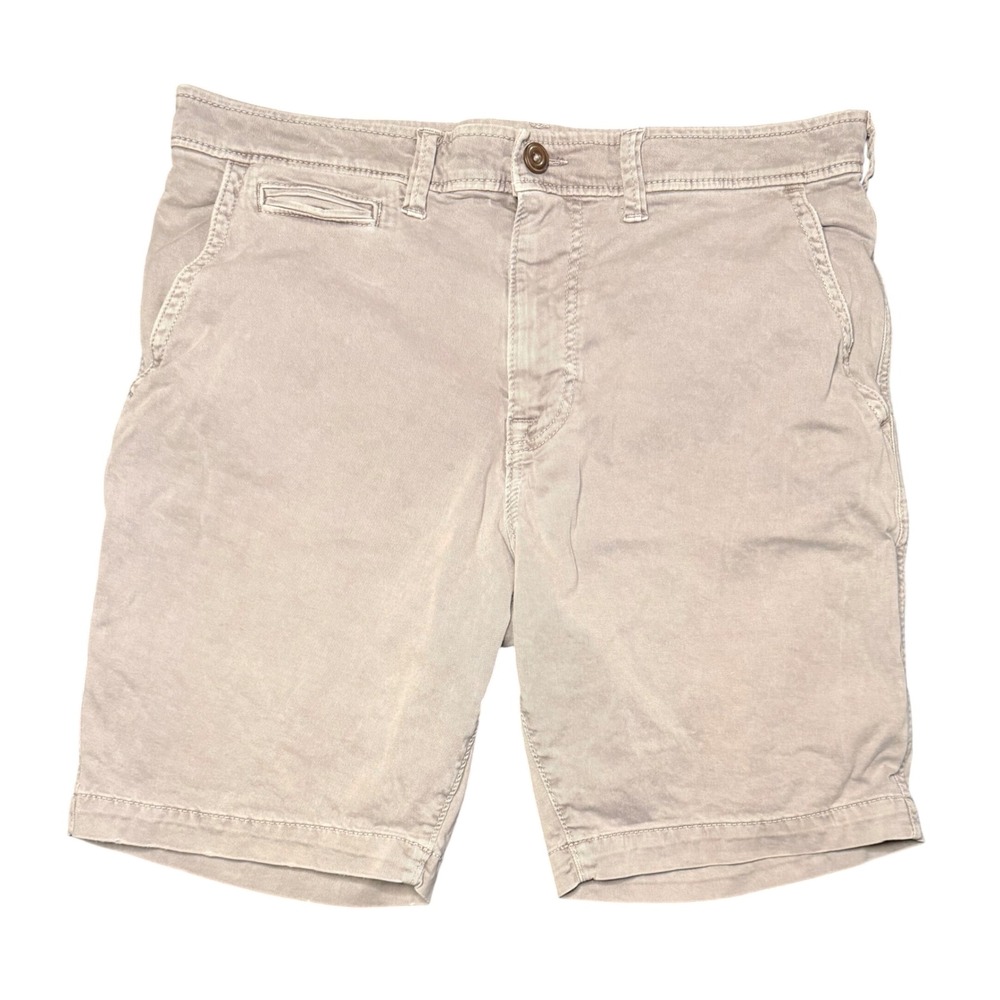 American Eagle Classic Chino Shorts Mens 34 Tan Extreme Flex Stretch Khaki